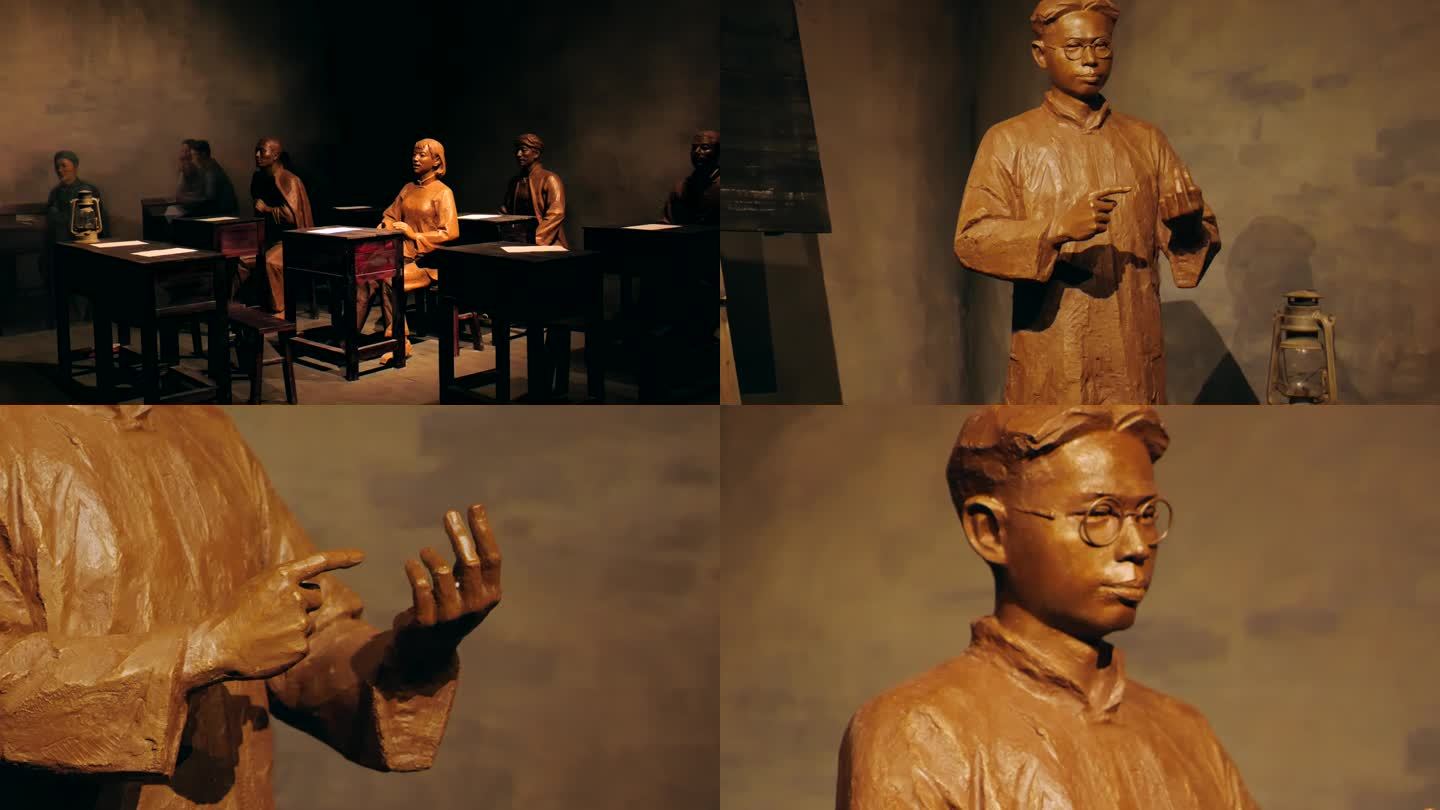 罗荣桓教书场景雕像