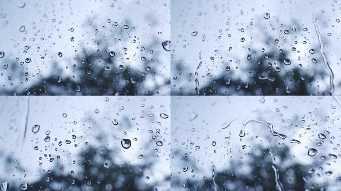 4k: 窗户上的雨滴