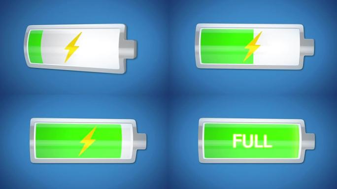 电池电量低充电，颜色从黄色变为绿色，充电完成