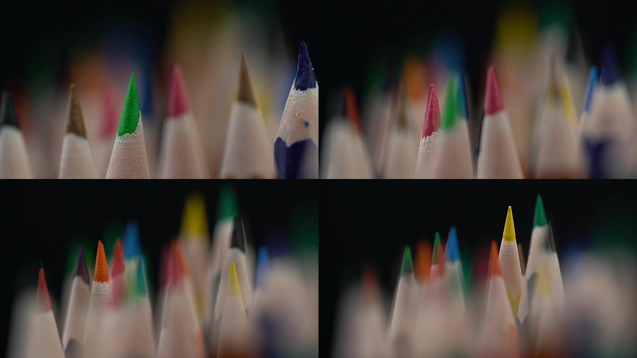 锐化彩色铅笔分类，艺术与教育，个性，创作