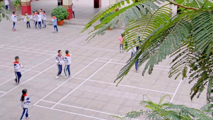 学生在校园玩耍 嬉戏