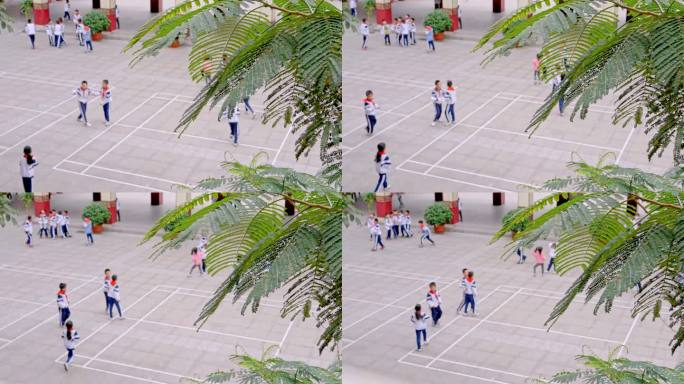 学生在校园玩耍 嬉戏