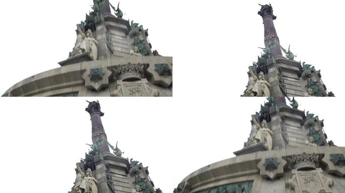 巴塞罗那著名的克里斯托弗·哥伦布纪念碑，到西班牙观光旅游