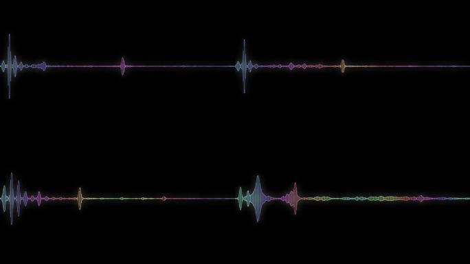 动画彩色音频波形频谱。