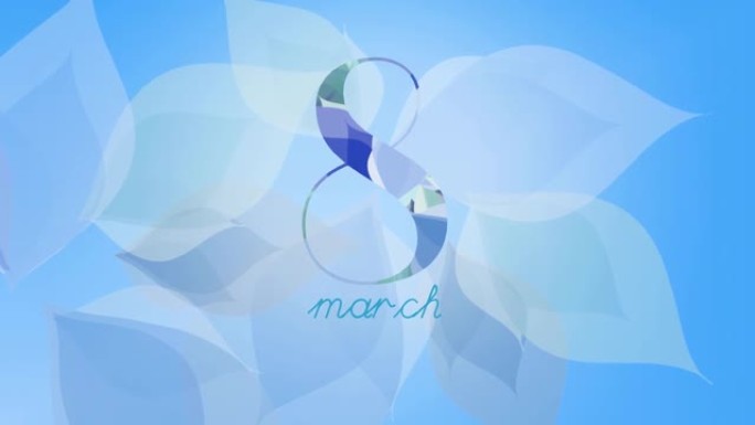 8 3月国际妇女节，蓝色背景动画