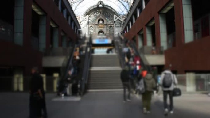安特卫普中央车站，视频，比利时，欧洲，人