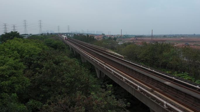 四号线广州地铁高架航拍