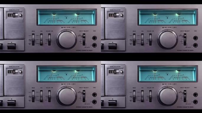 模拟VU仪表音频盒式磁带录音机