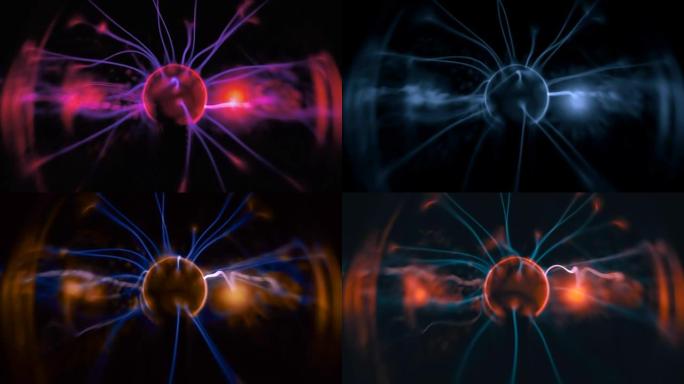 等离子闪电球，能量线在内部缓慢移动