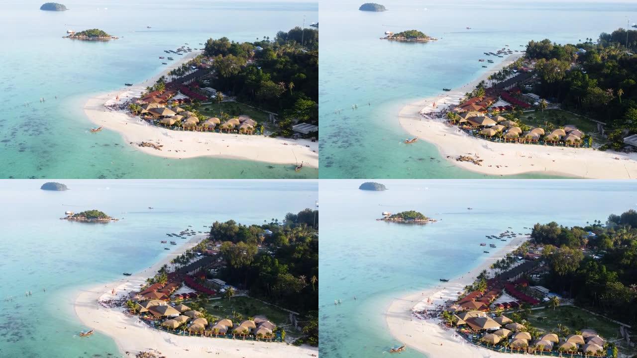 热带岛屿Koh Lipe上美丽沙滩的鸟瞰图