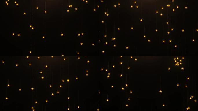 星星、粒子和星辉抽象动画背景。