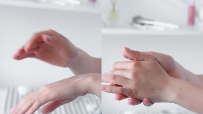 手部保湿护肤女性涂抹霜
