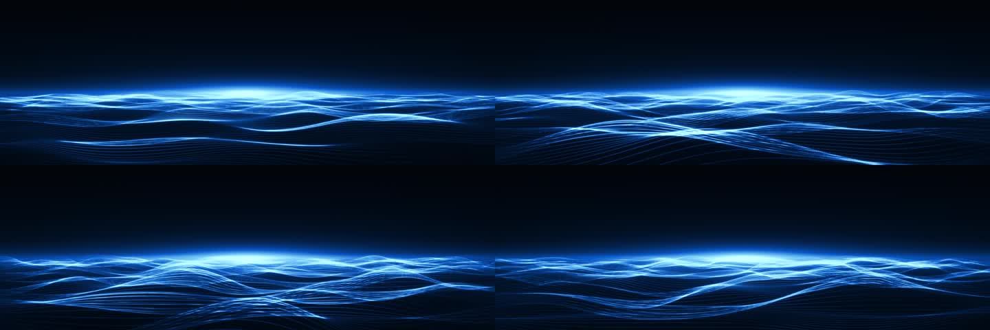 循环蓝色粒子波浪