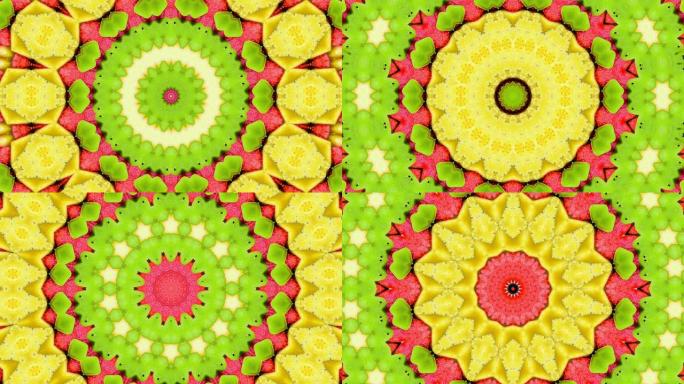 镜头停止运动动画图形插图曼陀罗背景几何万花筒形状抽象全彩