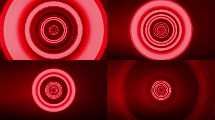 红色媒体广播新闻动态光隧道抽象运动图形背景循环