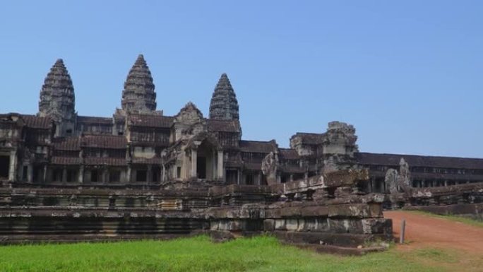 古遗址吴哥窟寺-柬埔寨著名地标。柬埔寨暹粒。