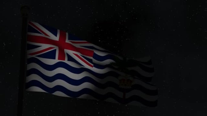 夜间动画无缝循环国旗-英属印度洋领地专员