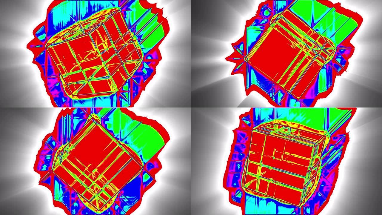 立方体抽象现代背景4k循环