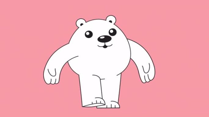 白熊行走的动画。