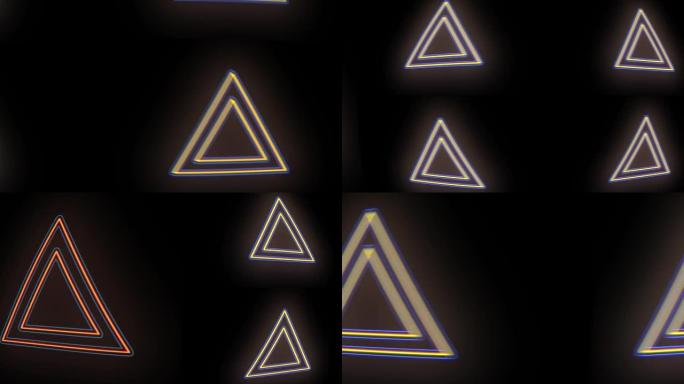 俱乐部风格的带发光二极管灯的金色三角形图案