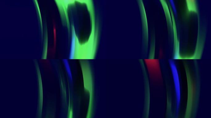全息液体流动波抽象动画。流体渐变黑暗动画，液体，水彩4k视频。