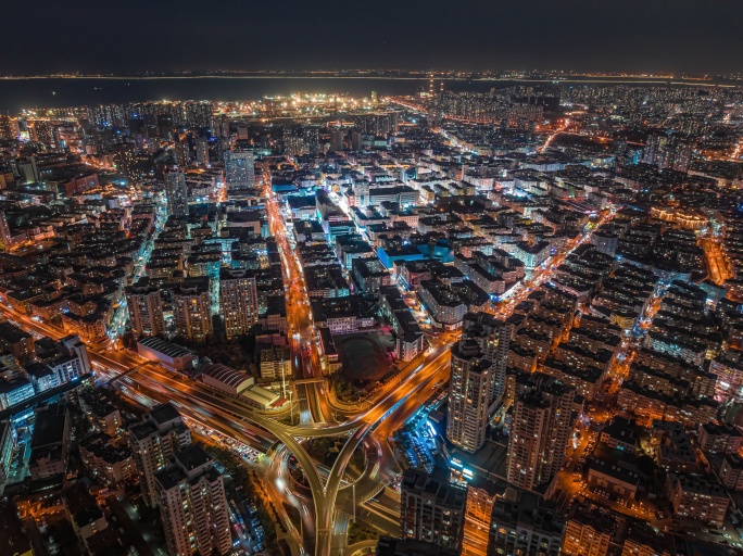 青岛台东夜景延时