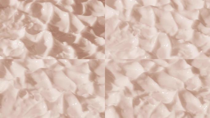 米色日霜表面的侧视图宏观转盘拍摄
