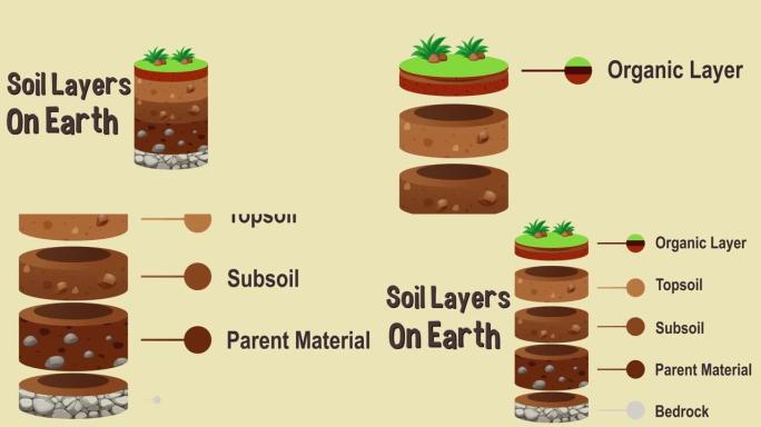 地球动画上的土壤层