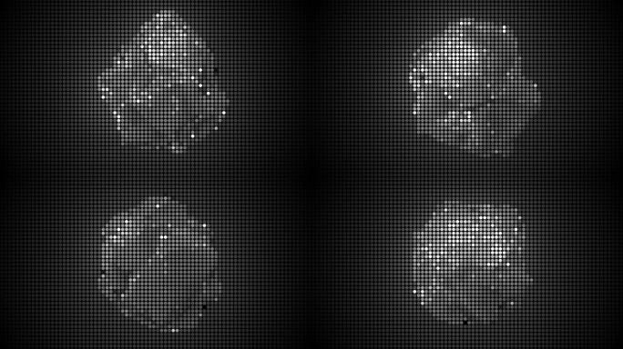 未来派抽象点缀独特闪亮单色纹理，水晶迷幻位移。