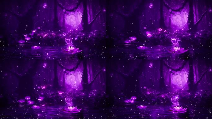 4k紫色梦幻森林视频素材
