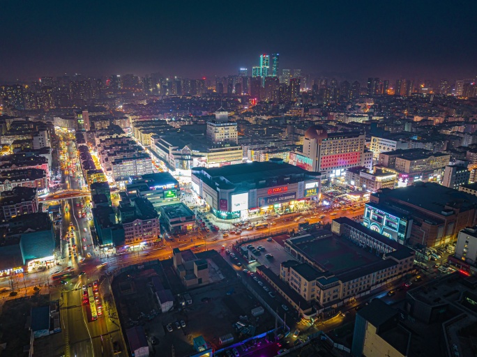 台东万达片区夜景4k