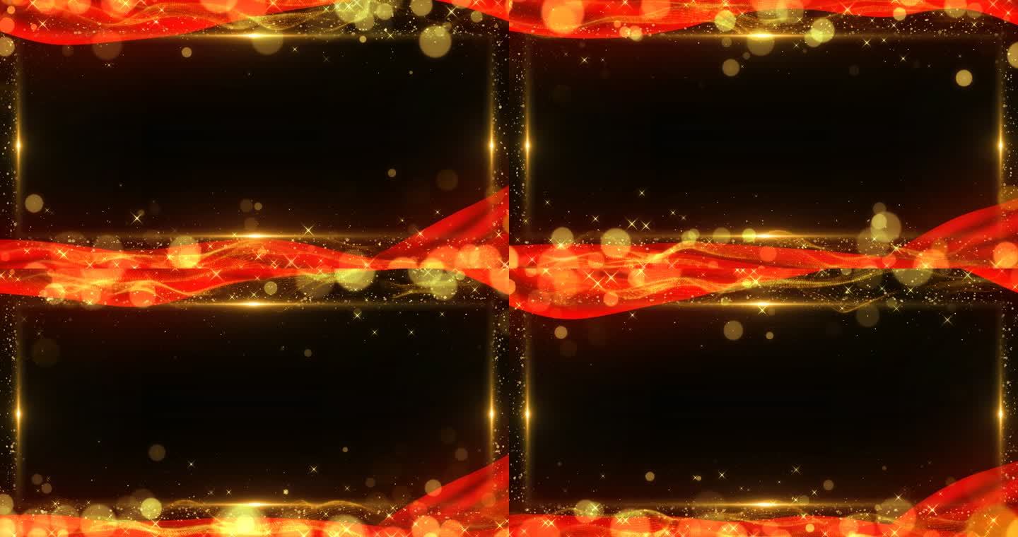 红绸金色粒子边框 循环带通道