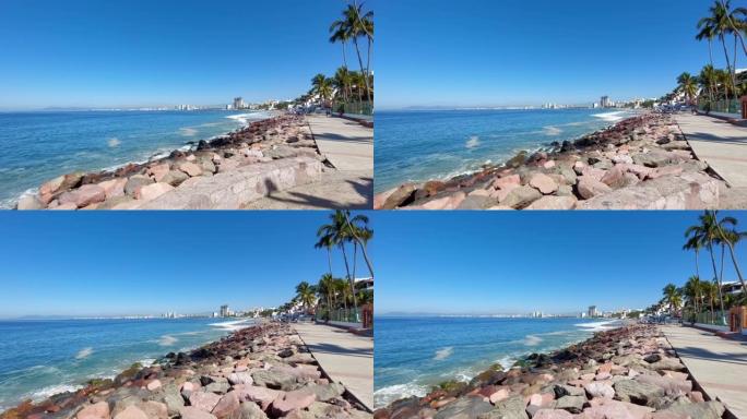墨西哥哈利斯科州巴亚尔塔港Malecon上的景点、雕像和雕塑