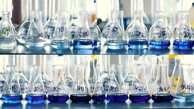 液体浓度变化的演示。