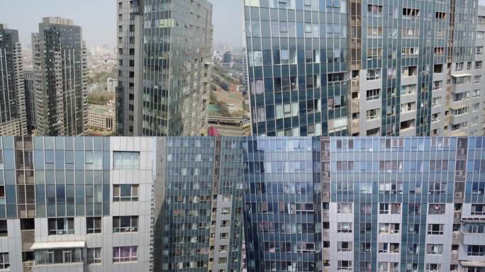 0055高清4k航拍天津城市建筑高楼