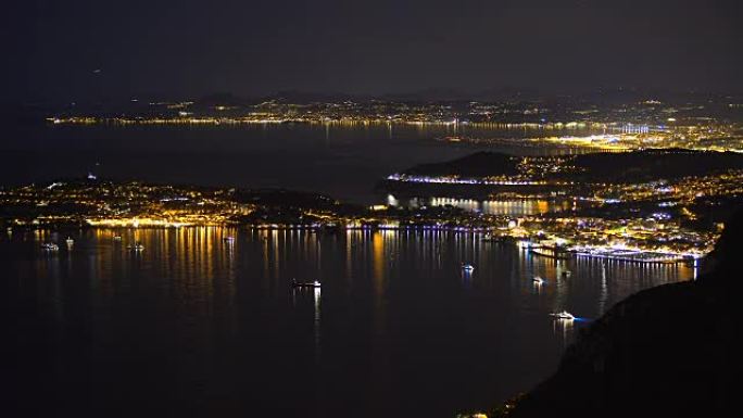 摩纳哥夜景，富裕游客的豪华度假胜地，昂贵的房地产