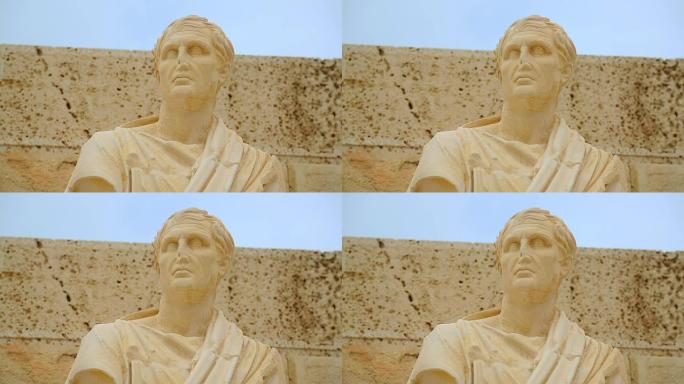 古希腊著名新喜剧戏剧家、艺术的大理石雕像