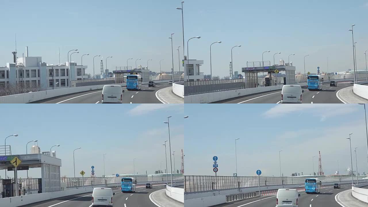 4k: 日本的高速公路交通车。