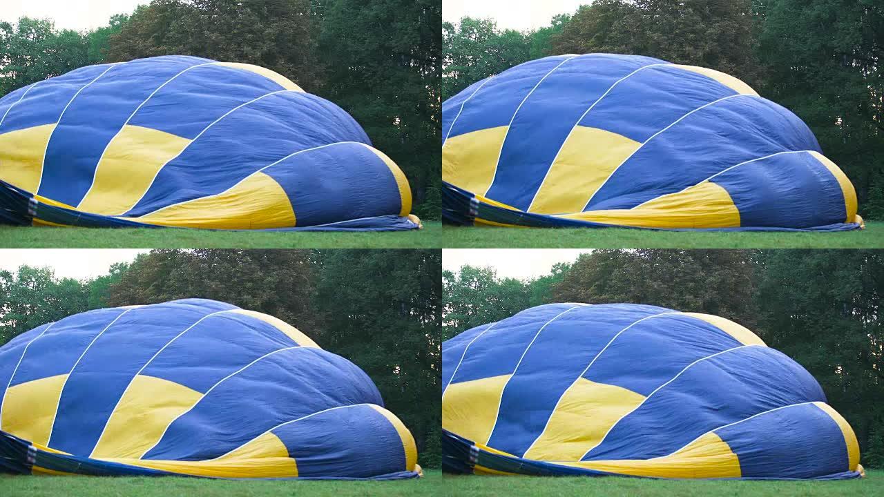 热气球比赛，装有热空气的信封视图