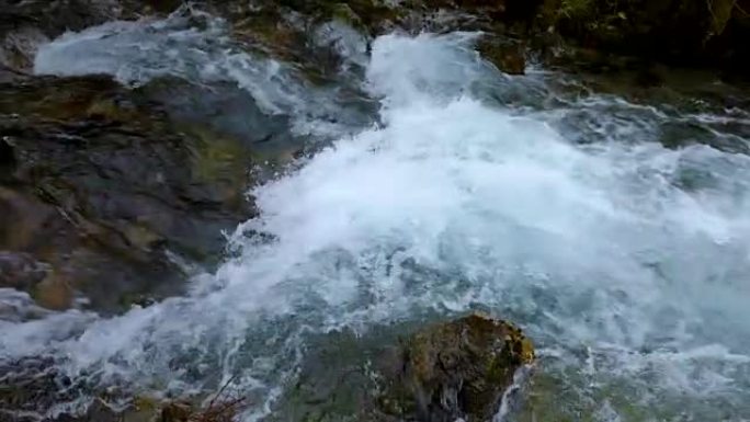 山区河水与慢动作特写
