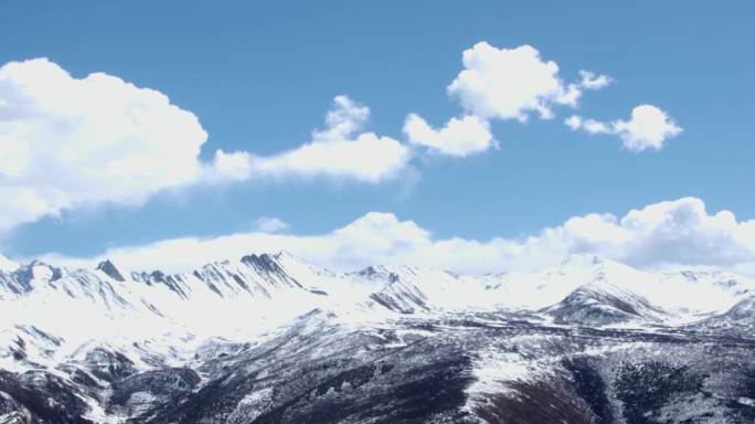 【4K】舞台背景雪山延时摄影白云飞逝