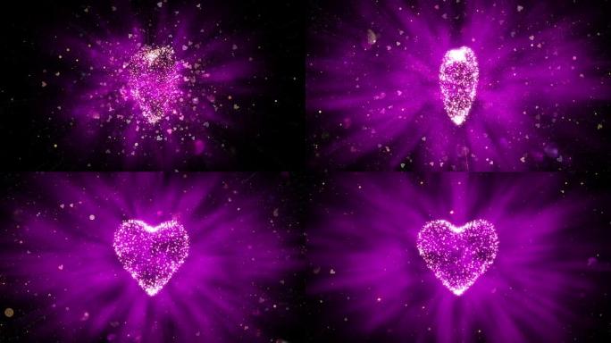 情人节的心，紫色，爱心