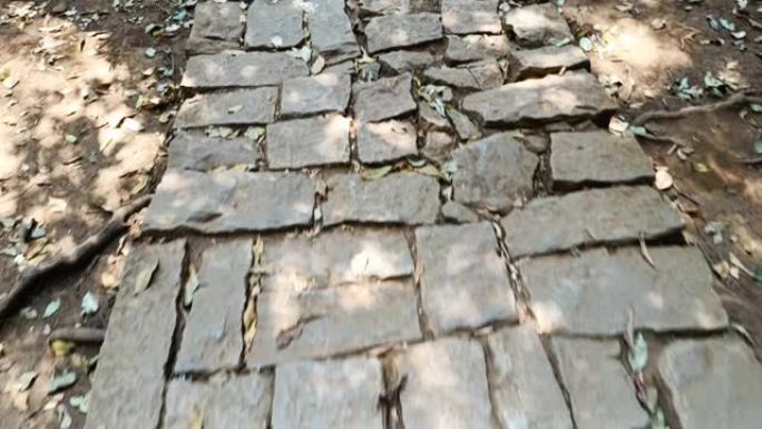 金布尔 (Gimble) 用石头做成的鹅卵石小路进入森林
