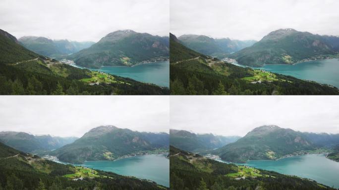 挪威湖泊的风景水域美景北欧之美湖边风光