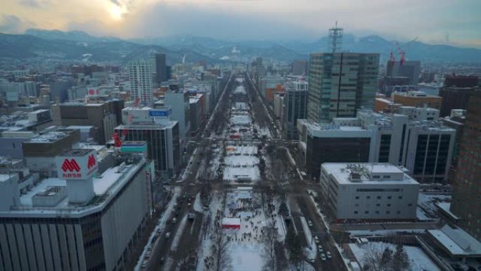 Sapooro城市景观的高角度视图