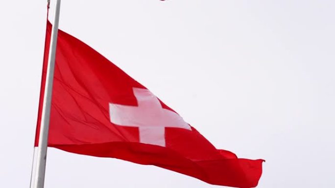 卢塞恩的4k瑞士国旗