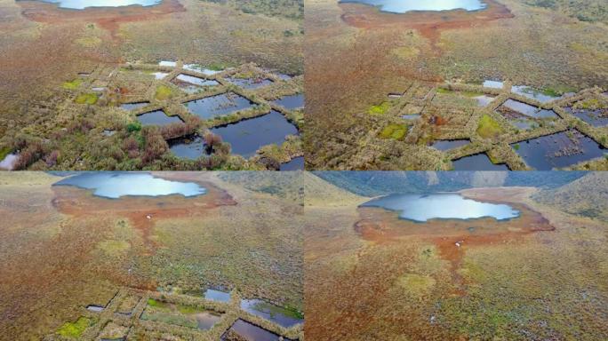 厄瓜多尔泻湖的空中俯视图-Mojanda无人机镜头，安第斯山脉的自然之美