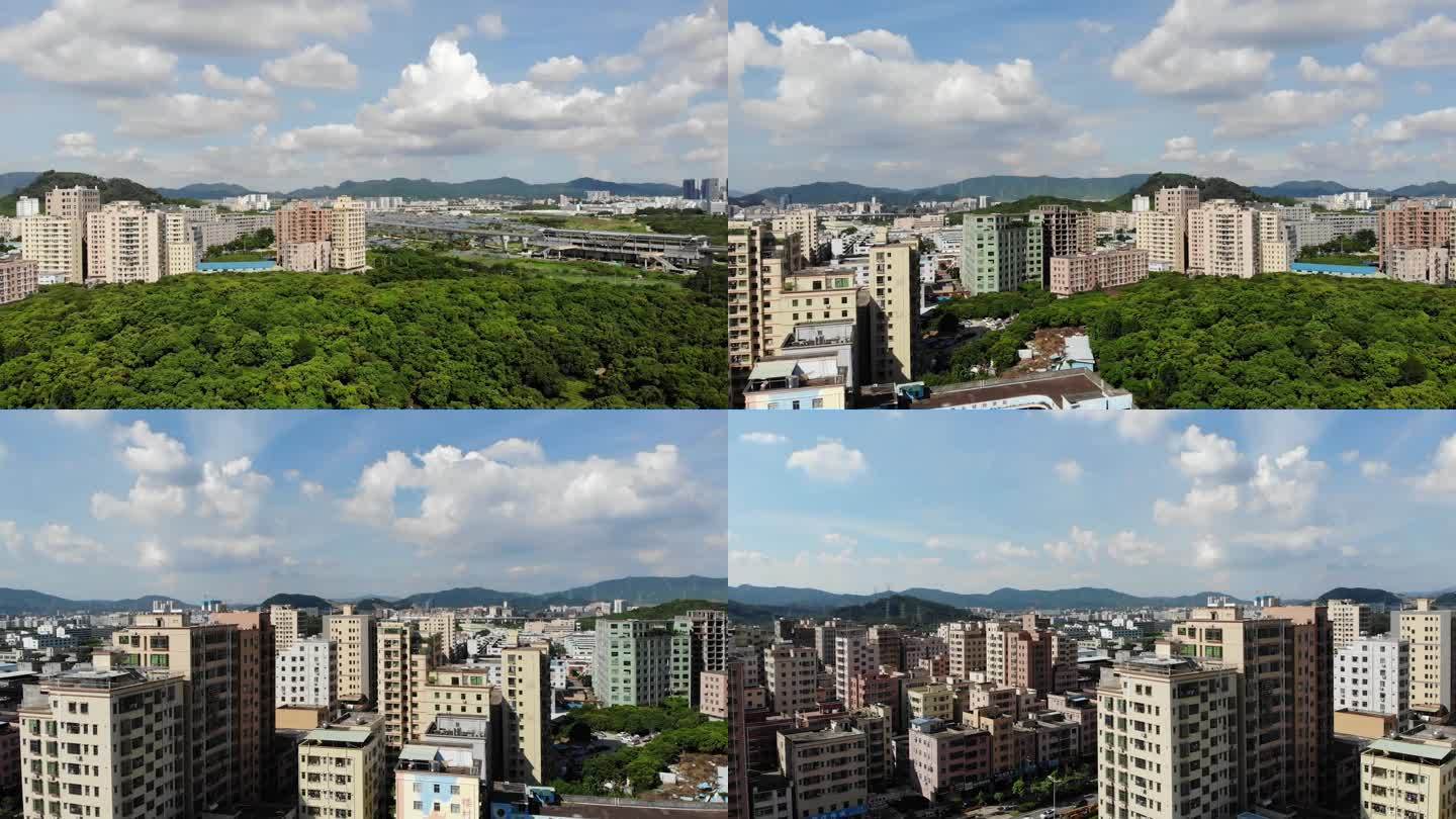 深圳光明区城市风光航拍
