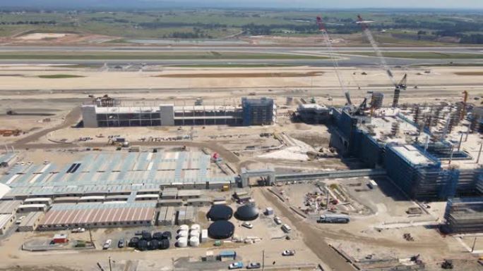 2023年2月新南威尔士州西悉尼Badgerys Creek新的西悉尼国际机场建筑工地的空中无人机视