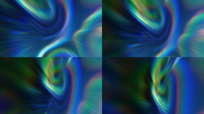 抽象纹理彩色液体旋流线。蓝色和绿色的毛刺图形背景
